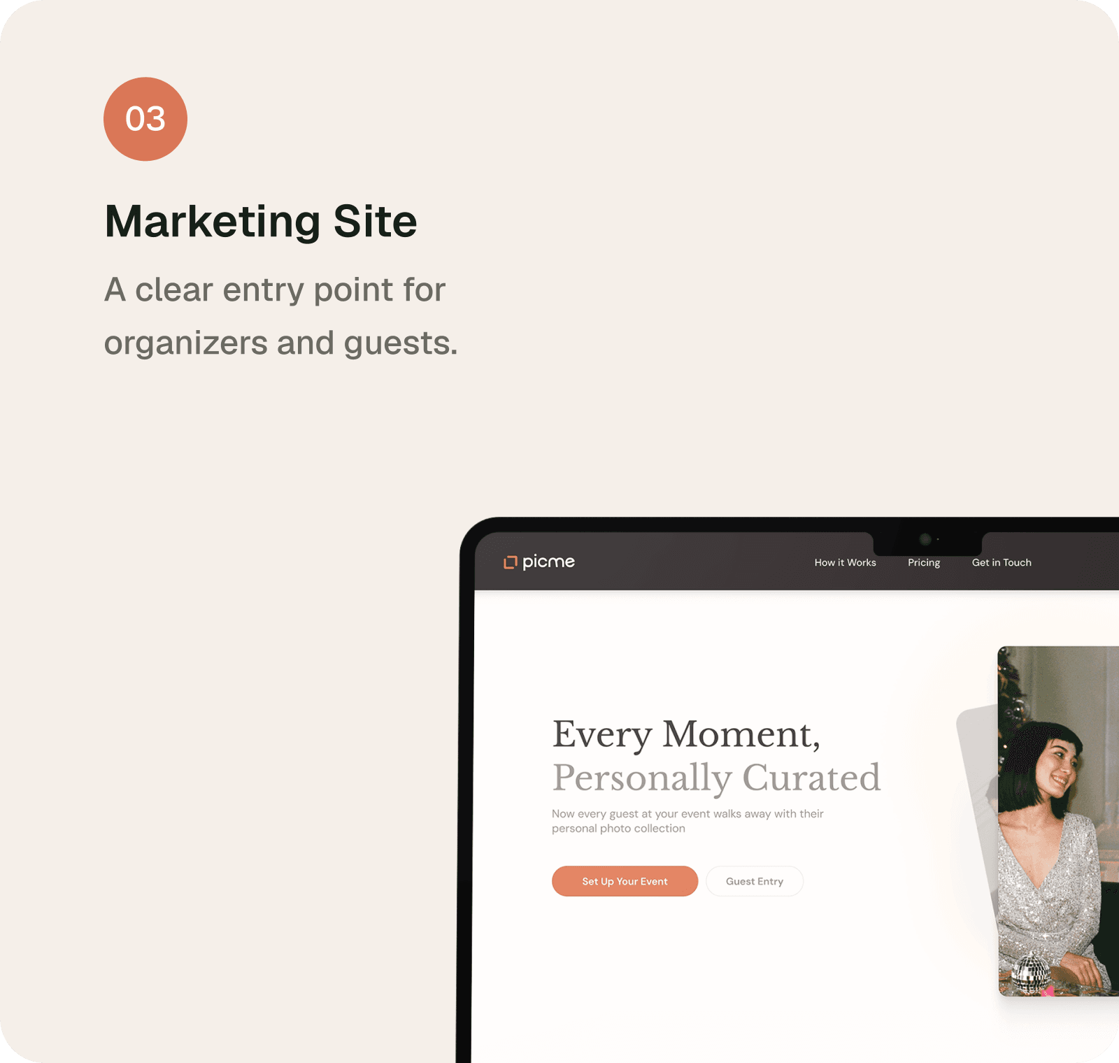 PicMe marketing site preview